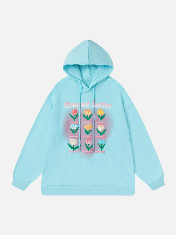 Levefly - 3D Flower Embroidery Hoodie - Streetwear Fashion - levefly.com