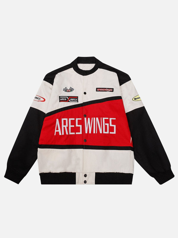 Levefly - "ARES WINGS" Patchwork Racing Jacket - Streetwear Fashion - levefly.com