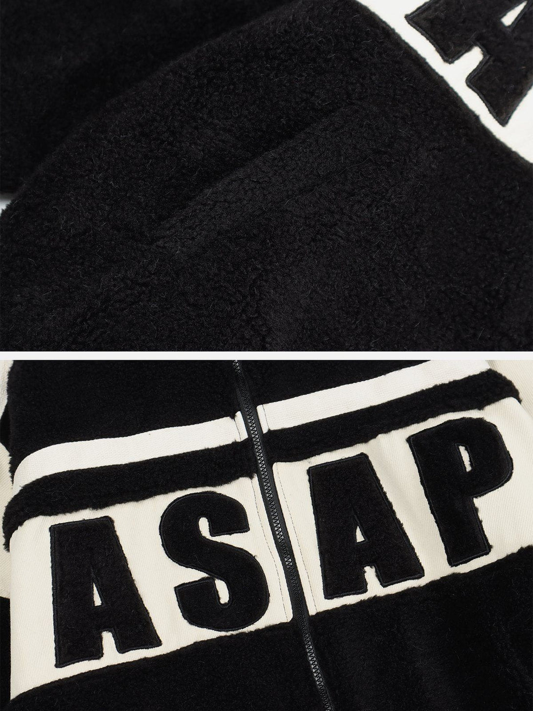 Levefly - "ASAP" Splicing Contrast Sherpa Coat - Streetwear Fashion - levefly.com