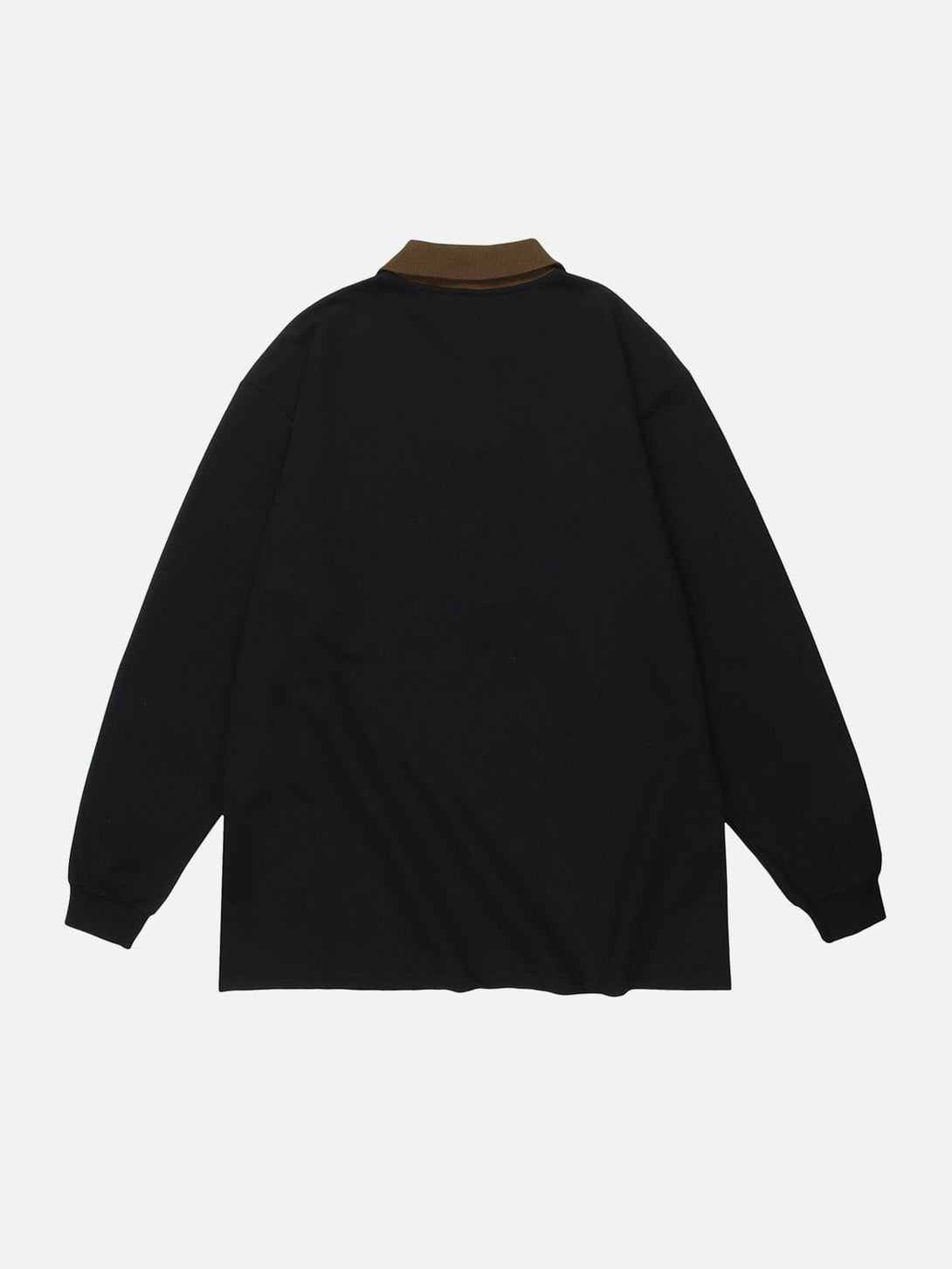 Levefly - Alphabet Embroidery Polo Collar Sweatshirt - Streetwear Fashion - levefly.com