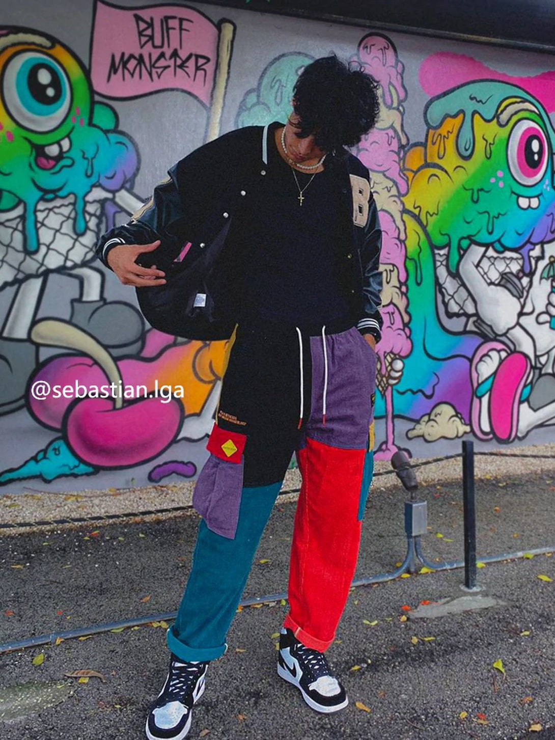 Levefly - "Back to 90's" Patchwork Color Block Corduroy Pants - Streetwear Fashion - levefly.com
