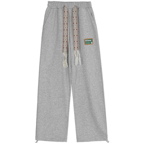 Levefly - Badge Solid Color Sweatpants - Streetwear Fashion - levefly.com