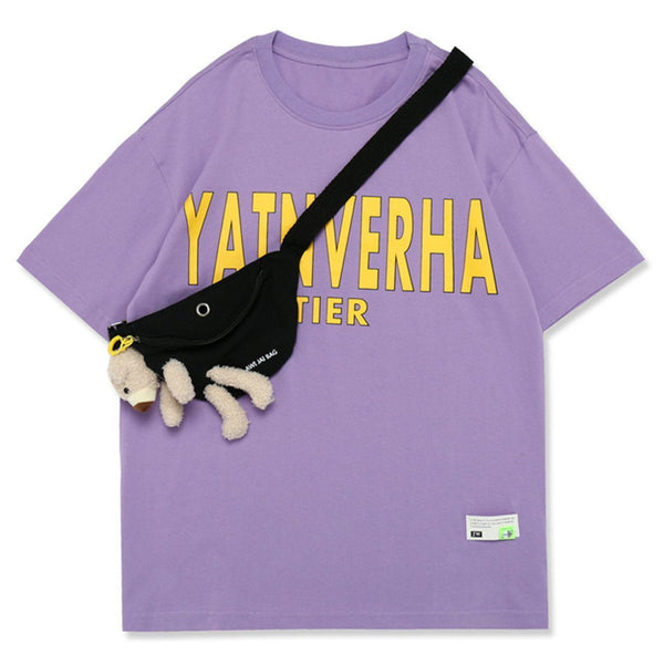 Levefly - Bear Backpack Pure Cotton Tee - Streetwear Fashion - levefly.com
