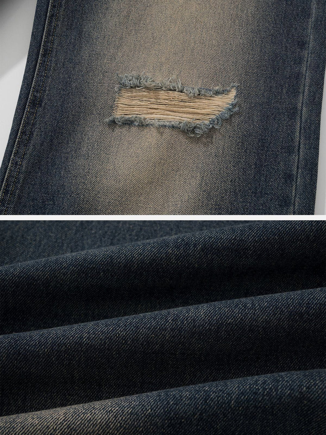 Levefly - Broken Holes Washed Jeans - Streetwear Fashion - levefly.com