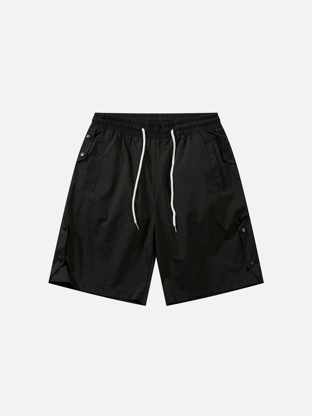 Levefly - Buckle Decoration Solid Shorts - Streetwear Fashion - levefly.com