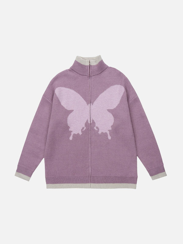 Levefly - Butterfly Embroidery Cardigan - Streetwear Fashion - levefly.com