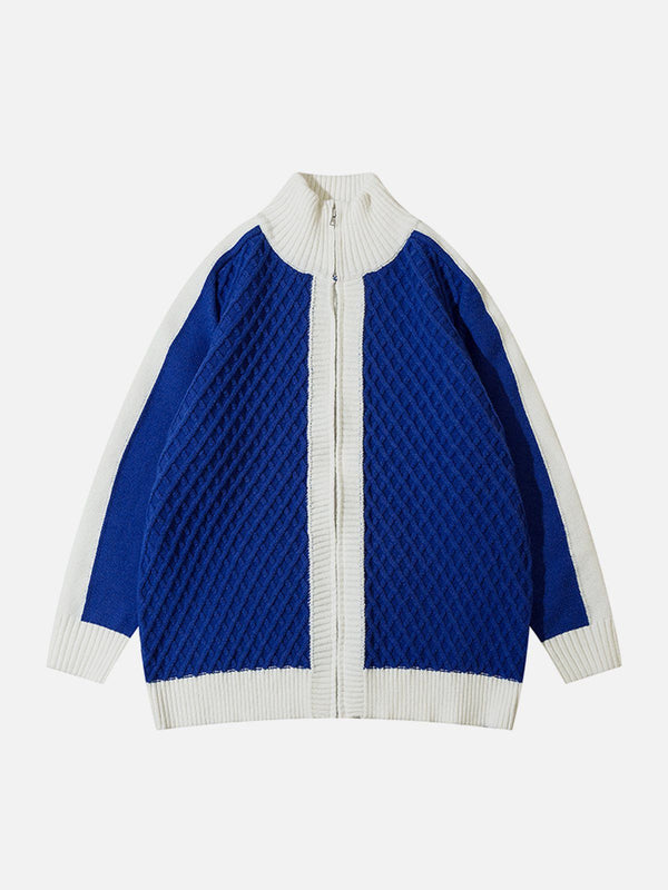 Levefly - Clashing Color Patchwork Cardigan - Streetwear Fashion - levefly.com