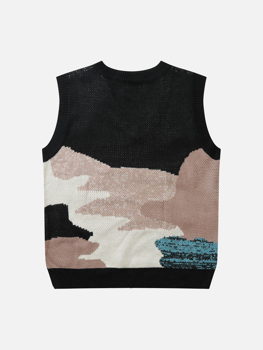 Levefly - Color Block Jacquard Sweater Vest - Streetwear Fashion - levefly.com