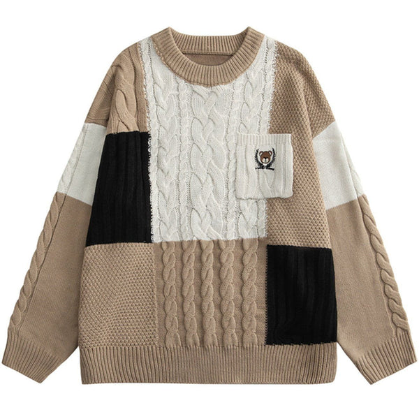 Levefly - Color Block Pattern Sweater - Streetwear Fashion - levefly.com