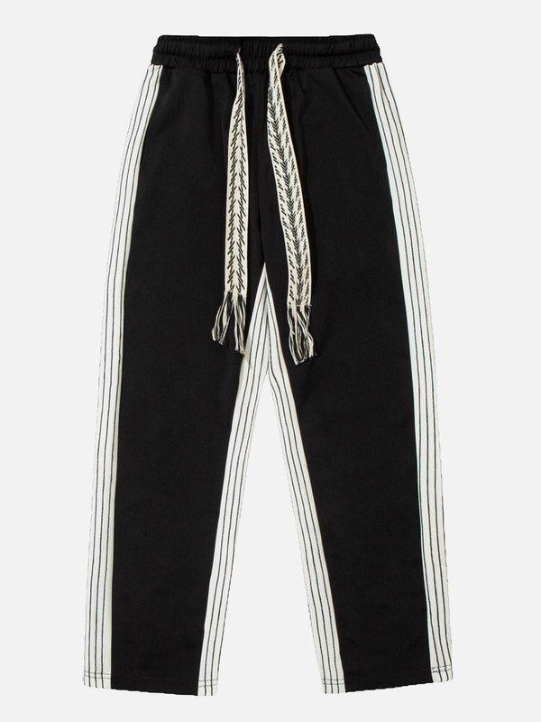 Levefly - Color-Block Striped Drawstring Pants - Streetwear Fashion - levefly.com