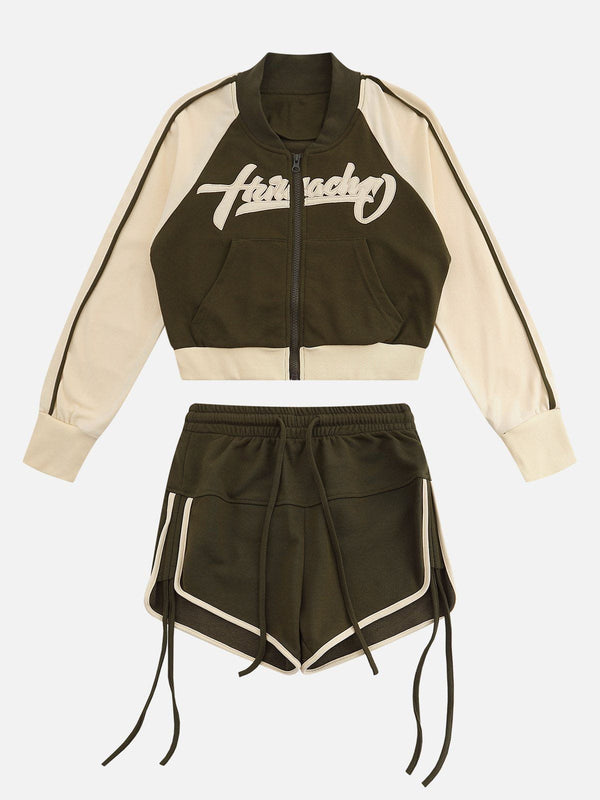 Levefly - Colorblock Slim Fit Jacket Set - Streetwear Fashion - levefly.com