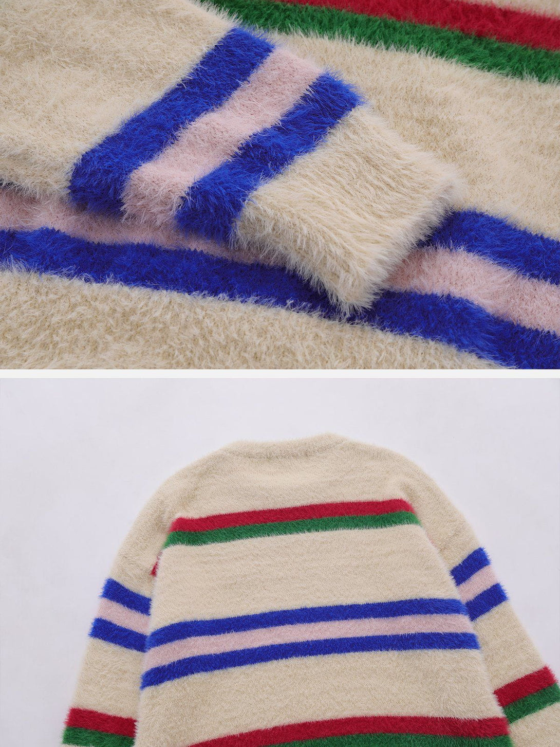 Levefly - Colorful Striped Letter Sweater - Streetwear Fashion - levefly.com