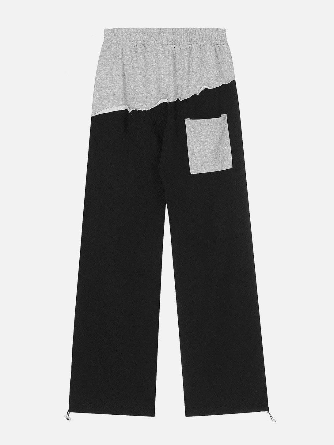 Levefly - Contrast Panel Lettered Flocked Sweatpants - Streetwear Fashion - levefly.com