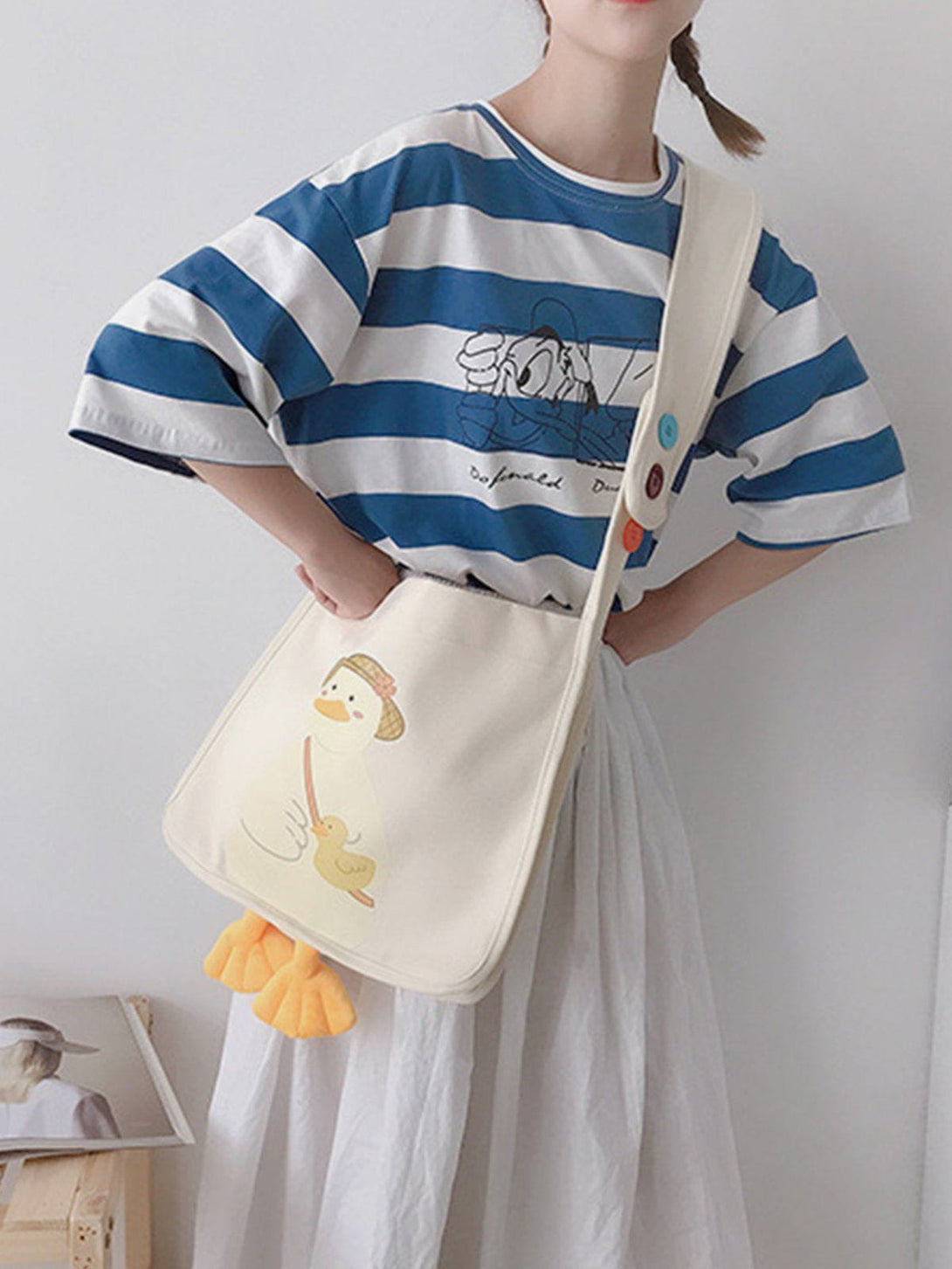 Levefly - Cute Duck Canvas Bag - Streetwear Fashion - levefly.com