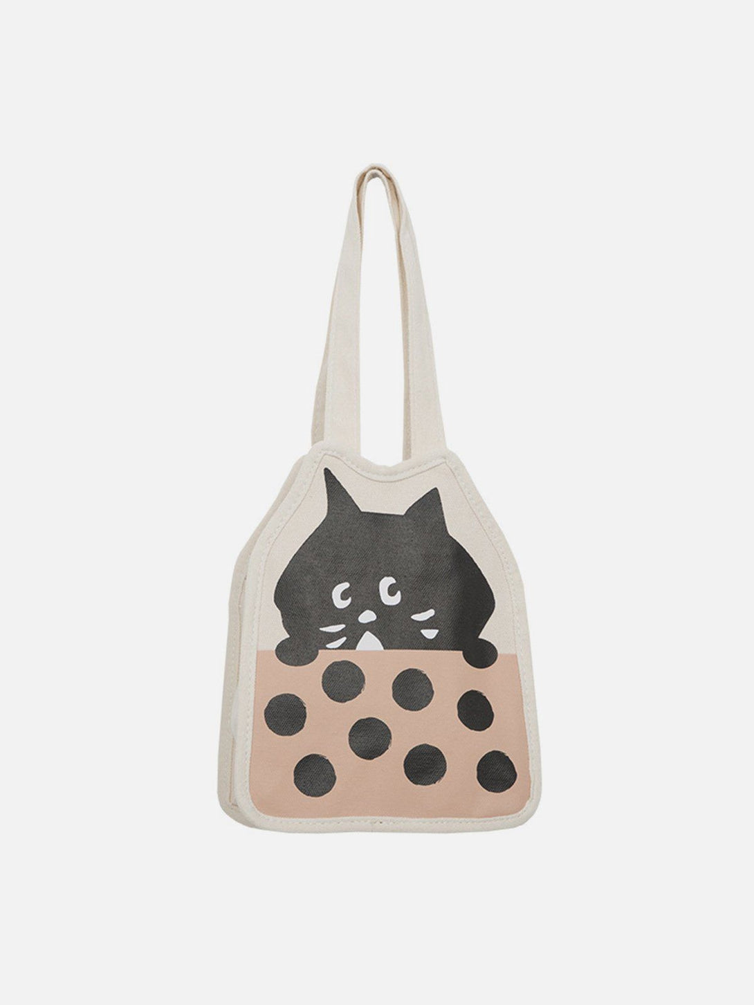 Levefly - Cute Little Black Cat Illustration Canvas Bag - Streetwear Fashion - levefly.com
