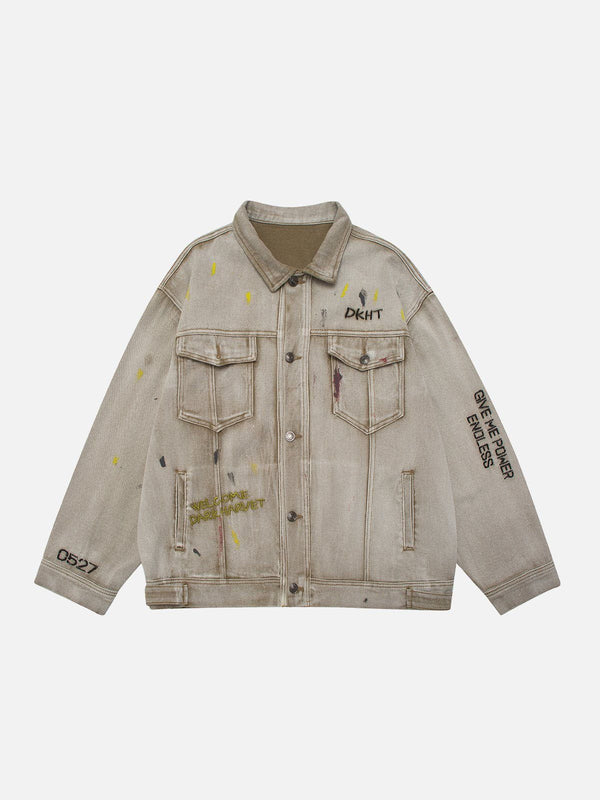 Levefly - Distressed Washed Denim Jacket - Streetwear Fashion - levefly.com