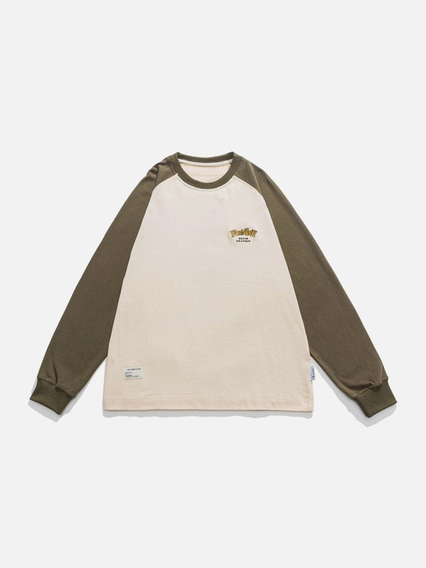 Levefly - Embroidered Colour Clash Sweatshirt - Streetwear Fashion - levefly.com