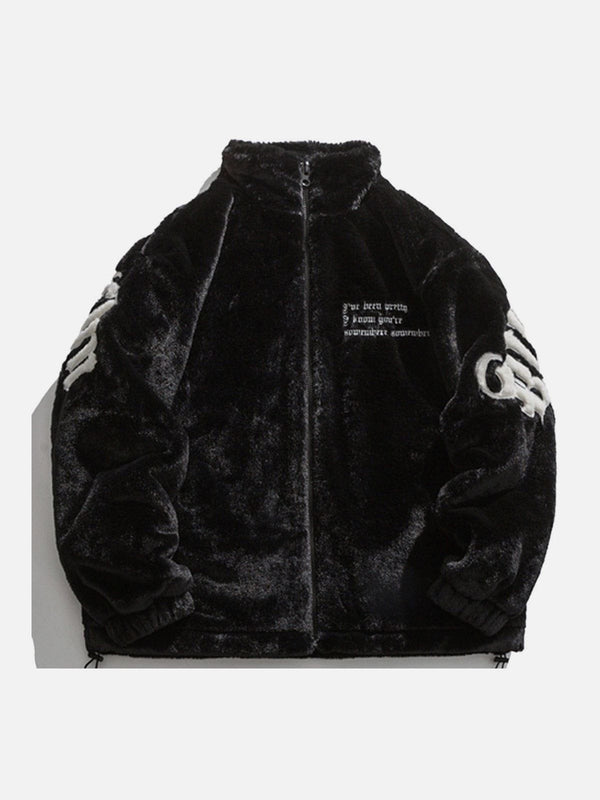 Levefly - Embroidered Letters Winter Coat - Streetwear Fashion - levefly.com