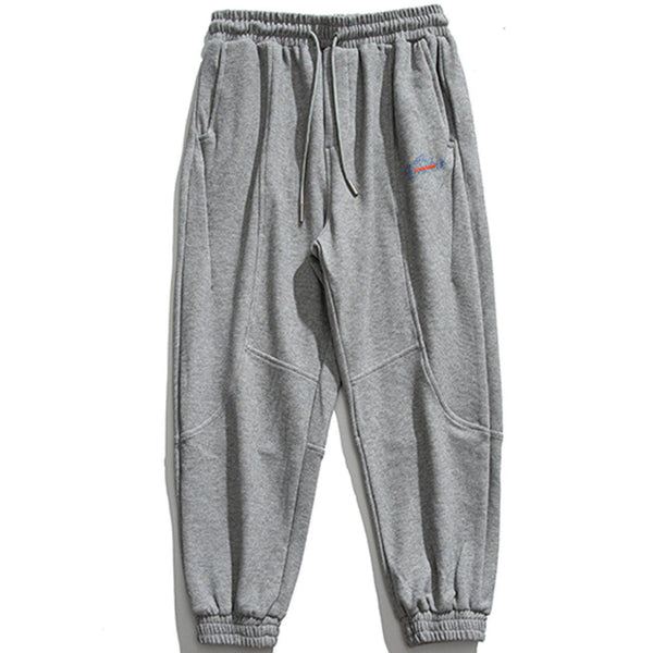 Levefly - Embroidered Solid Color Sweatpants - Streetwear Fashion - levefly.com