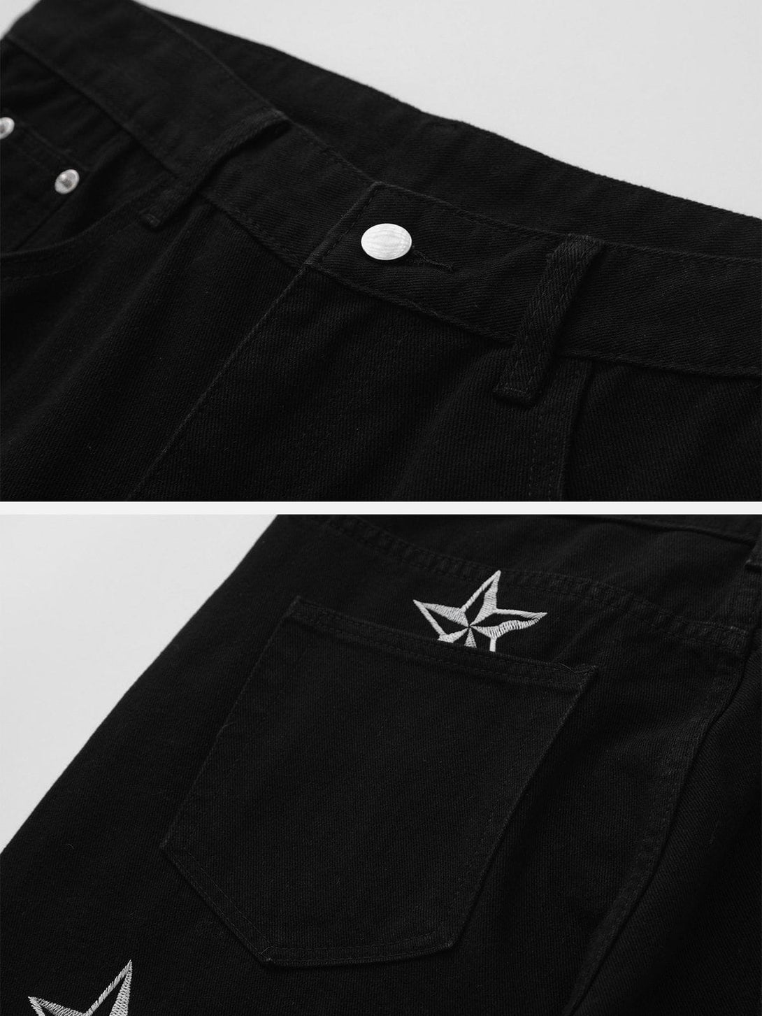 Levefly - Embroidered Star Jeans - Streetwear Fashion - levefly.com