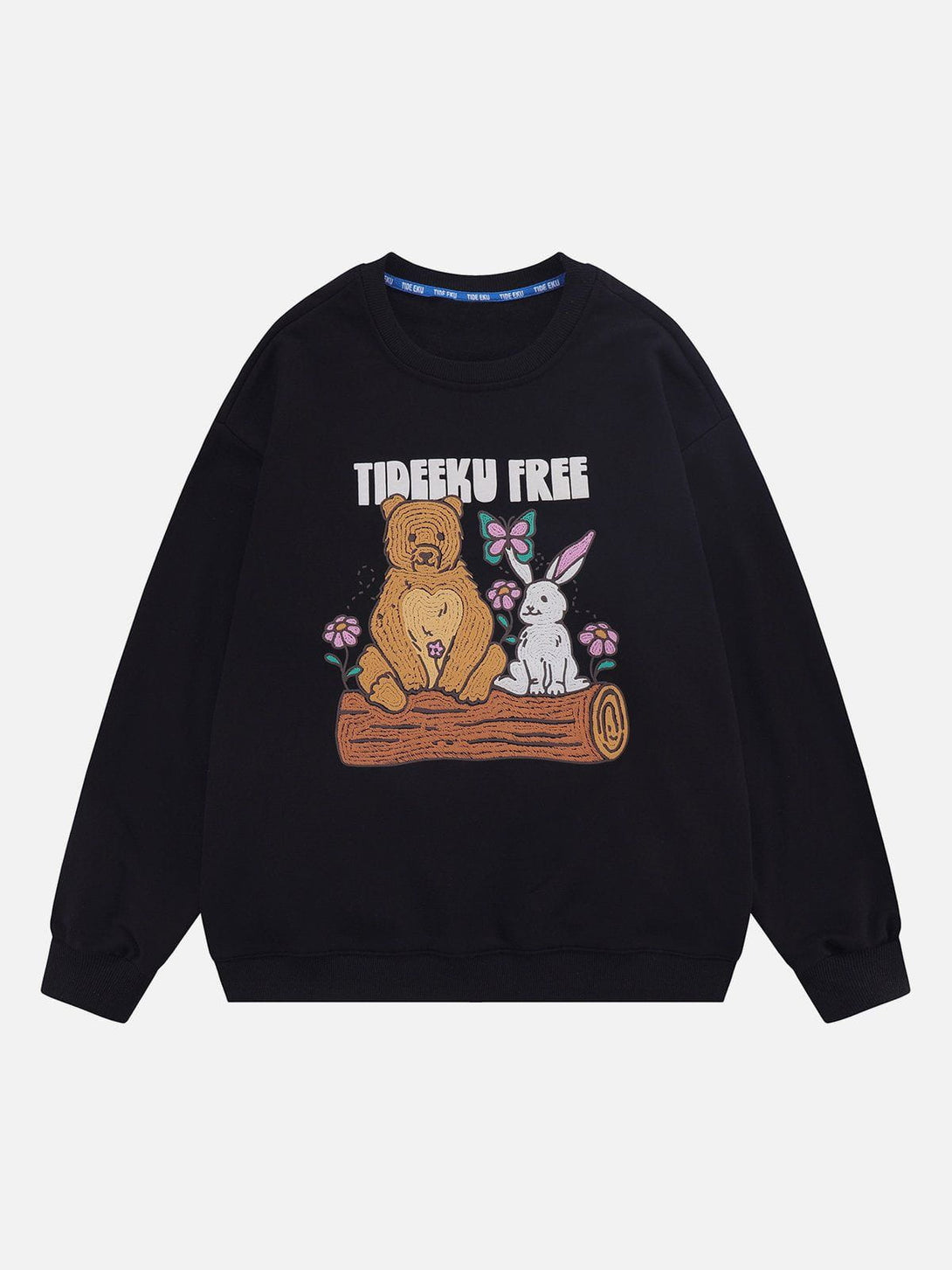 Levefly - Embroidery Bear Rabbit Sweatshirt - Streetwear Fashion - levefly.com
