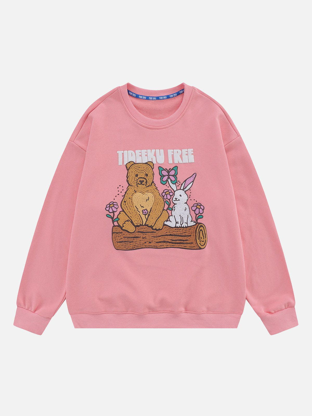 Levefly - Embroidery Bear Rabbit Sweatshirt - Streetwear Fashion - levefly.com
