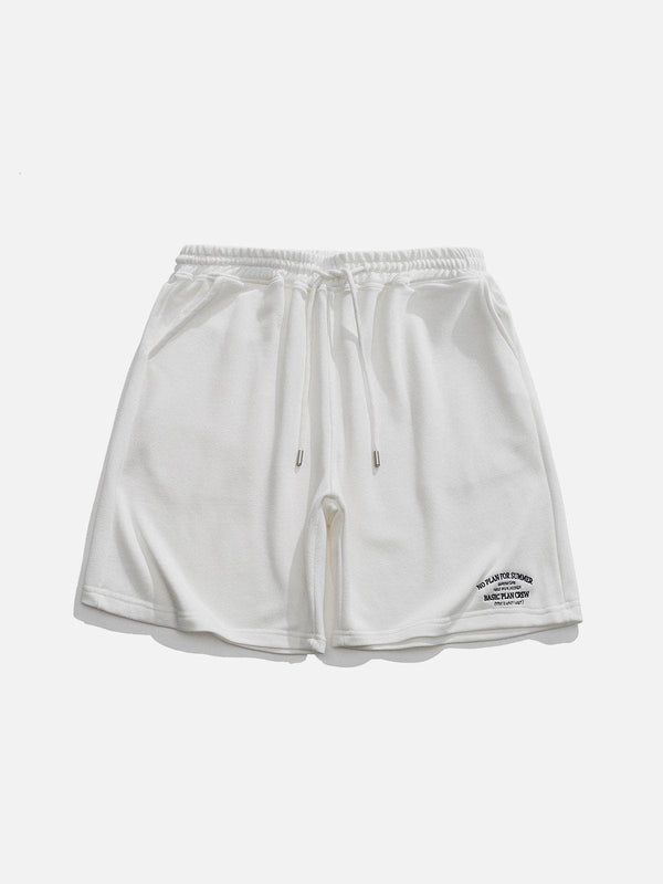 Levefly - Embroidery Solid Color Shorts - Streetwear Fashion - levefly.com