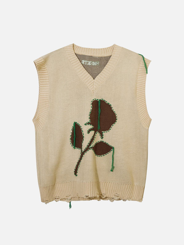 Levefly - Flower Ribbon Sweater Vest - Streetwear Fashion - levefly.com