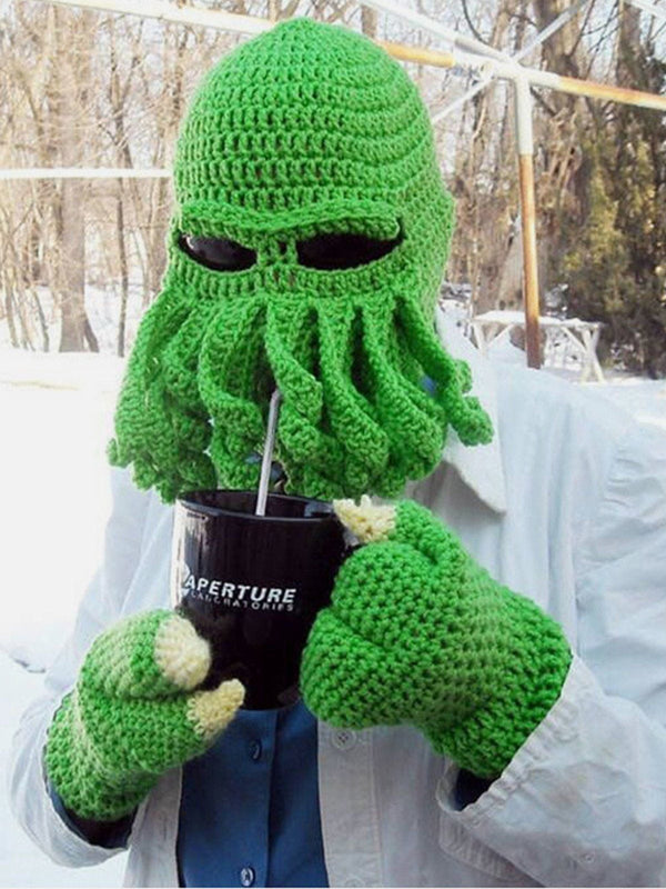 Levefly - Funny Knit Masked Octopus Hat - Streetwear Fashion - levefly.com