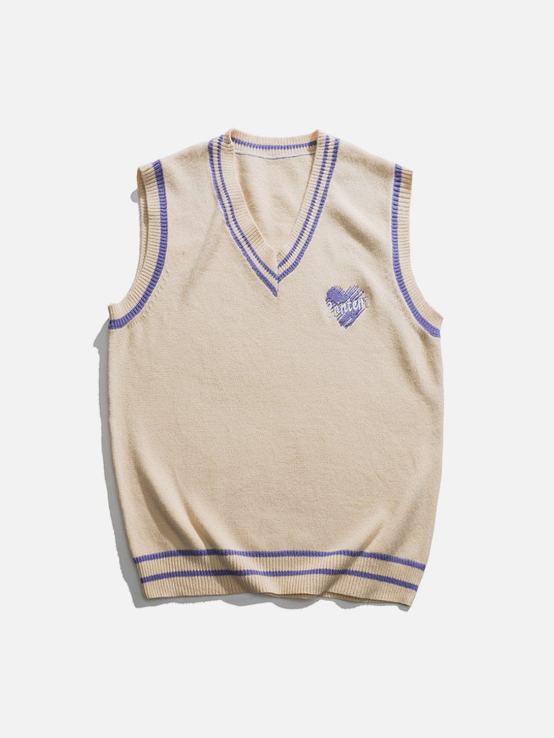 Levefly - Heart Embroidered Sweater Vest - Streetwear Fashion - levefly.com