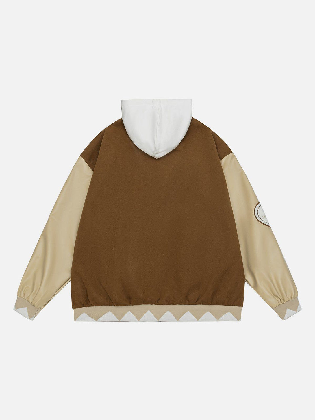 Levefly - Hooded PU Splicing Varsity Jacket - Streetwear Fashion - levefly.com