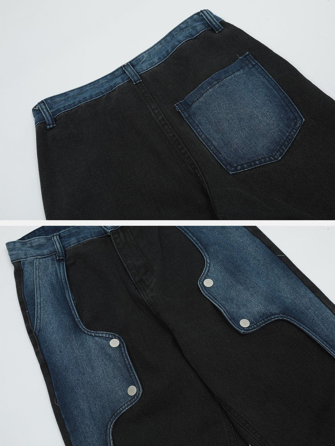 Levefly - Irregular Patchwork Jeans - Streetwear Fashion - levefly.com