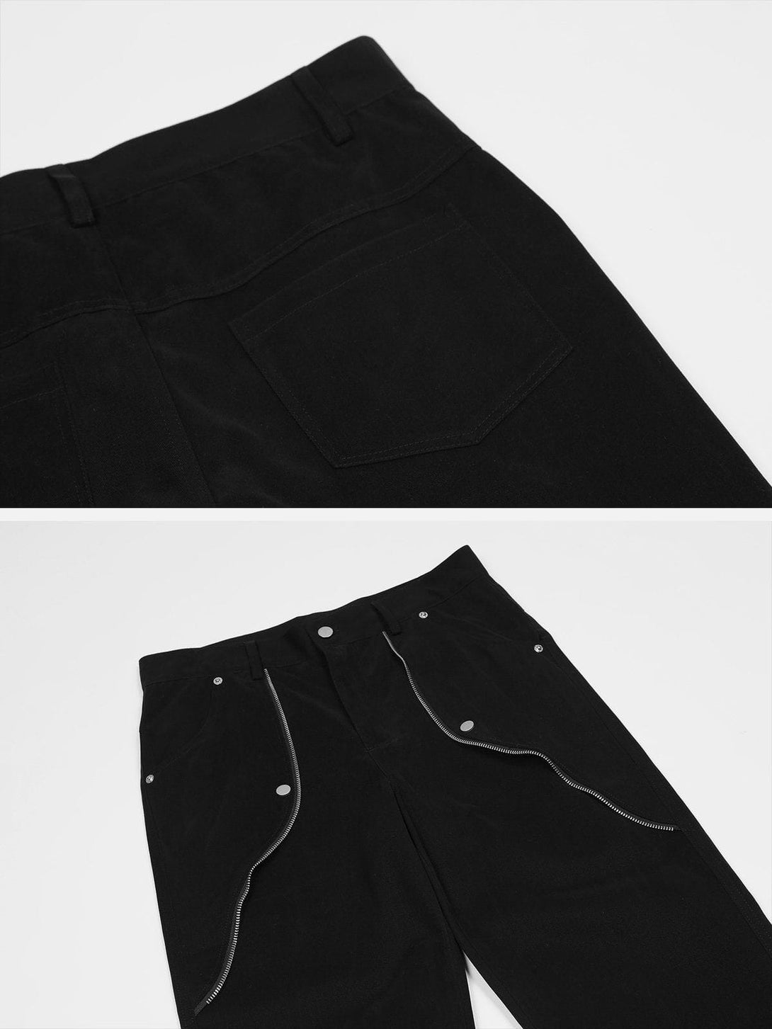 Levefly - Irregular Zip Patchwork Cargo Pants - Streetwear Fashion - levefly.com