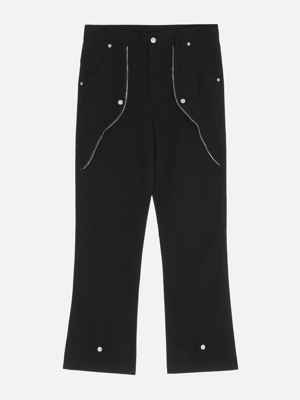 Levefly - Irregular Zip Patchwork Cargo Pants - Streetwear Fashion - levefly.com