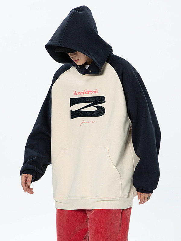 Levefly - Letter Embroidery Patchwork Hoodie - Streetwear Fashion - levefly.com