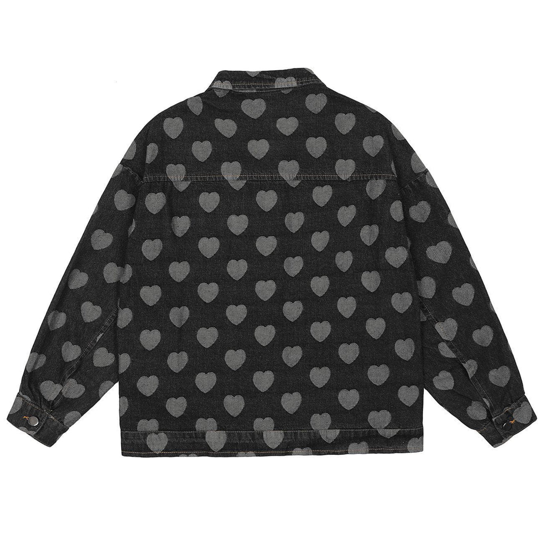 Levefly - Love Embroidered Pocket Denim Jacket - Streetwear Fashion - levefly.com