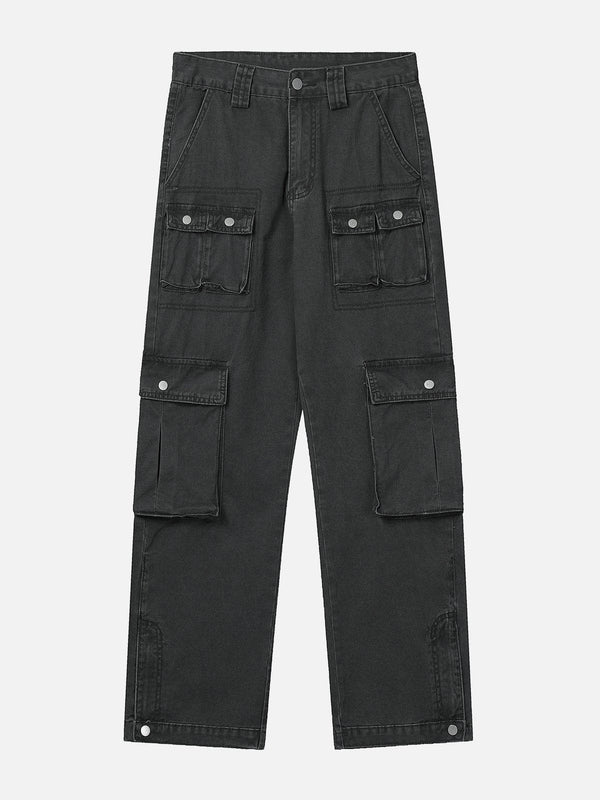 Levefly - Multi Pocket Denim Cargo Pants - Streetwear Fashion - levefly.com