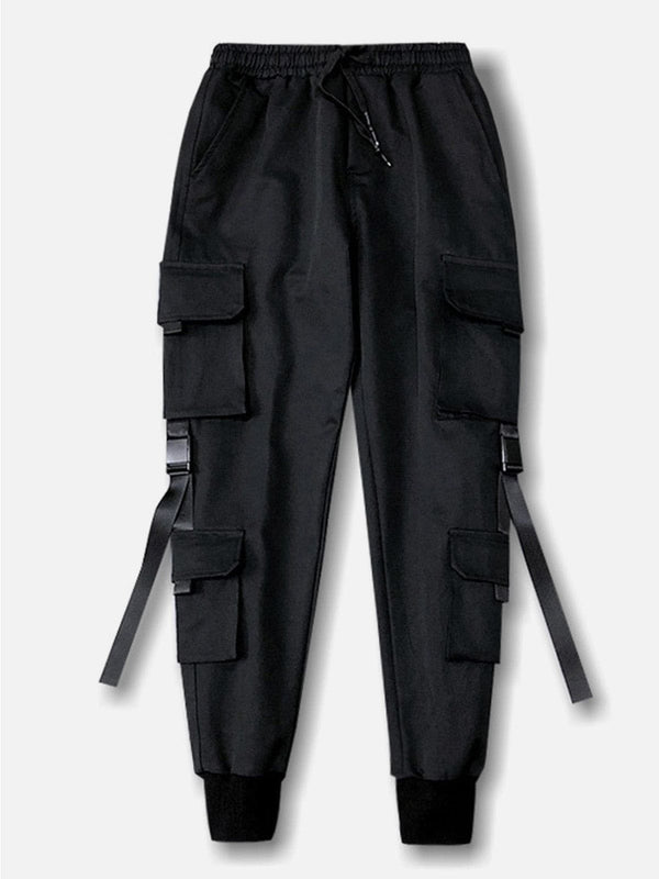 Levefly - "Multi Pockets Ribbons" Joggers - Streetwear Fashion - levefly.com