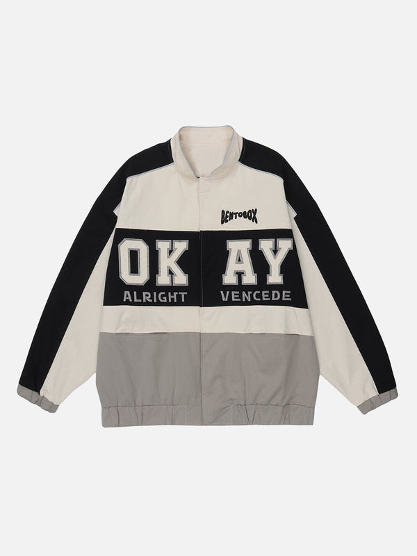 Levefly - "OKAY" Color Matching Jacket - Streetwear Fashion - levefly.com
