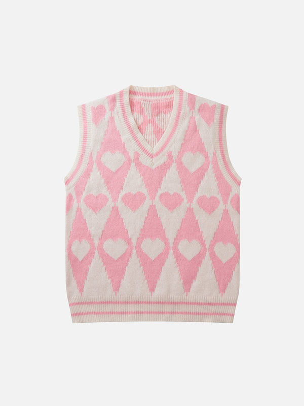 Levefly - PLAID Love Sweater Vest - Streetwear Fashion - levefly.com