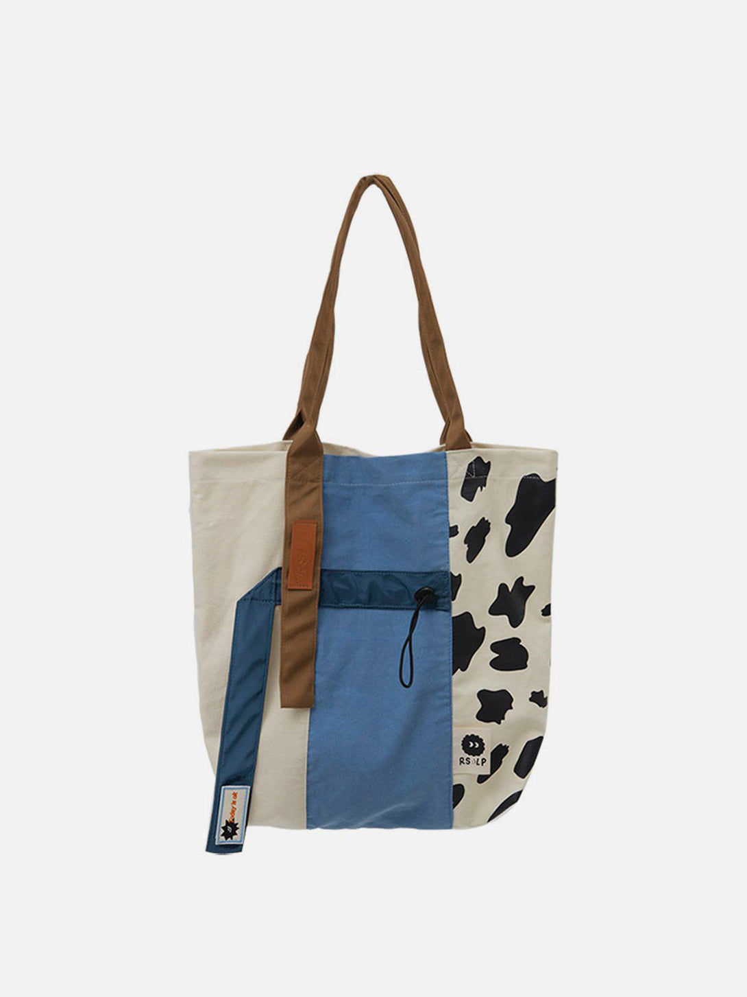Levefly - Patchwork Cow Pattern Tote Bag - Streetwear Fashion - levefly.com