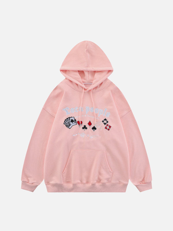 Levefly - Playing Cards Embroidered Hoodie - Streetwear Fashion - levefly.com