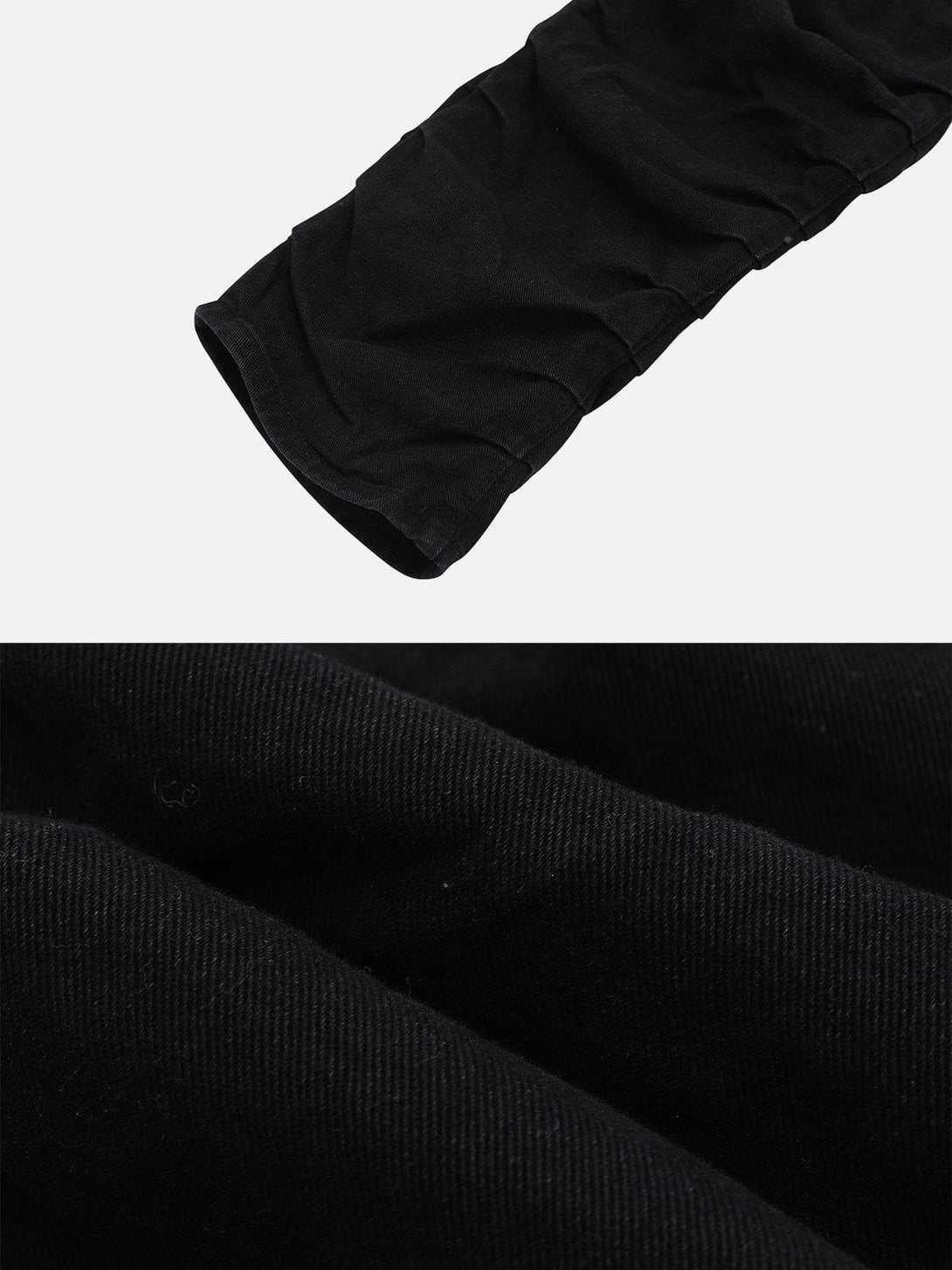 Levefly - Pleated Laminated Design Jeans - Streetwear Fashion - levefly.com