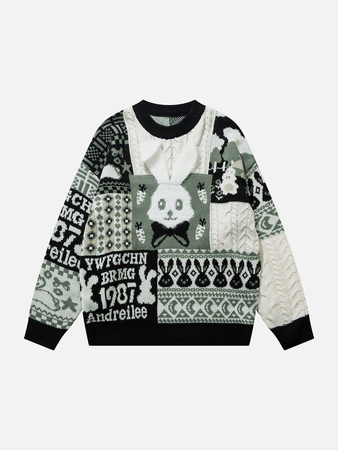 Levefly - Rabbit Jacquard Sweater - Streetwear Fashion - levefly.com