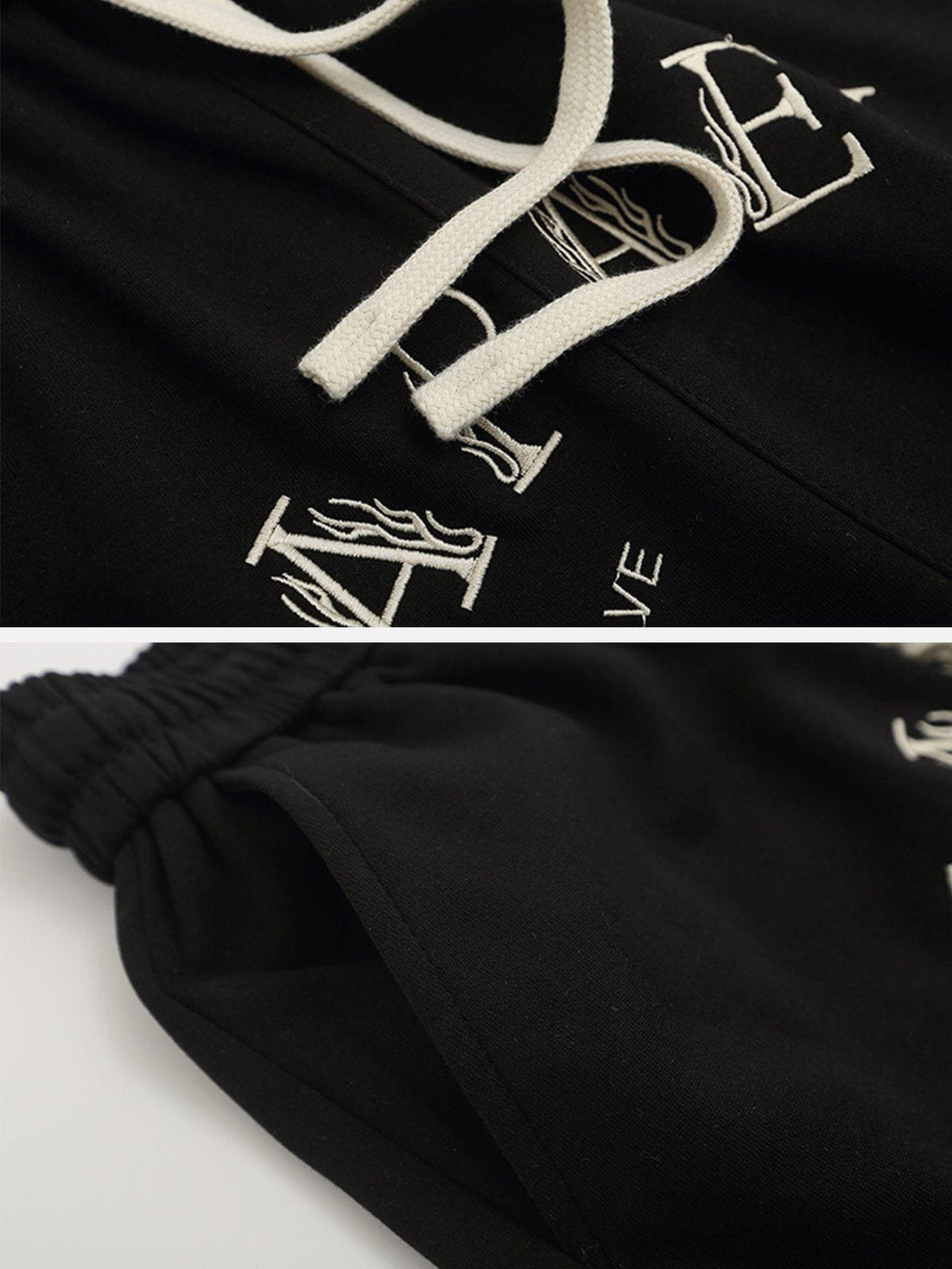 Levefly - Ring Embroidery Letter Shorts - Streetwear Fashion - levefly.com