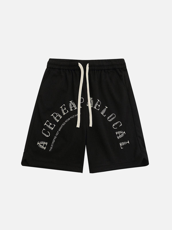 Levefly - Ring Embroidery Letter Shorts - Streetwear Fashion - levefly.com