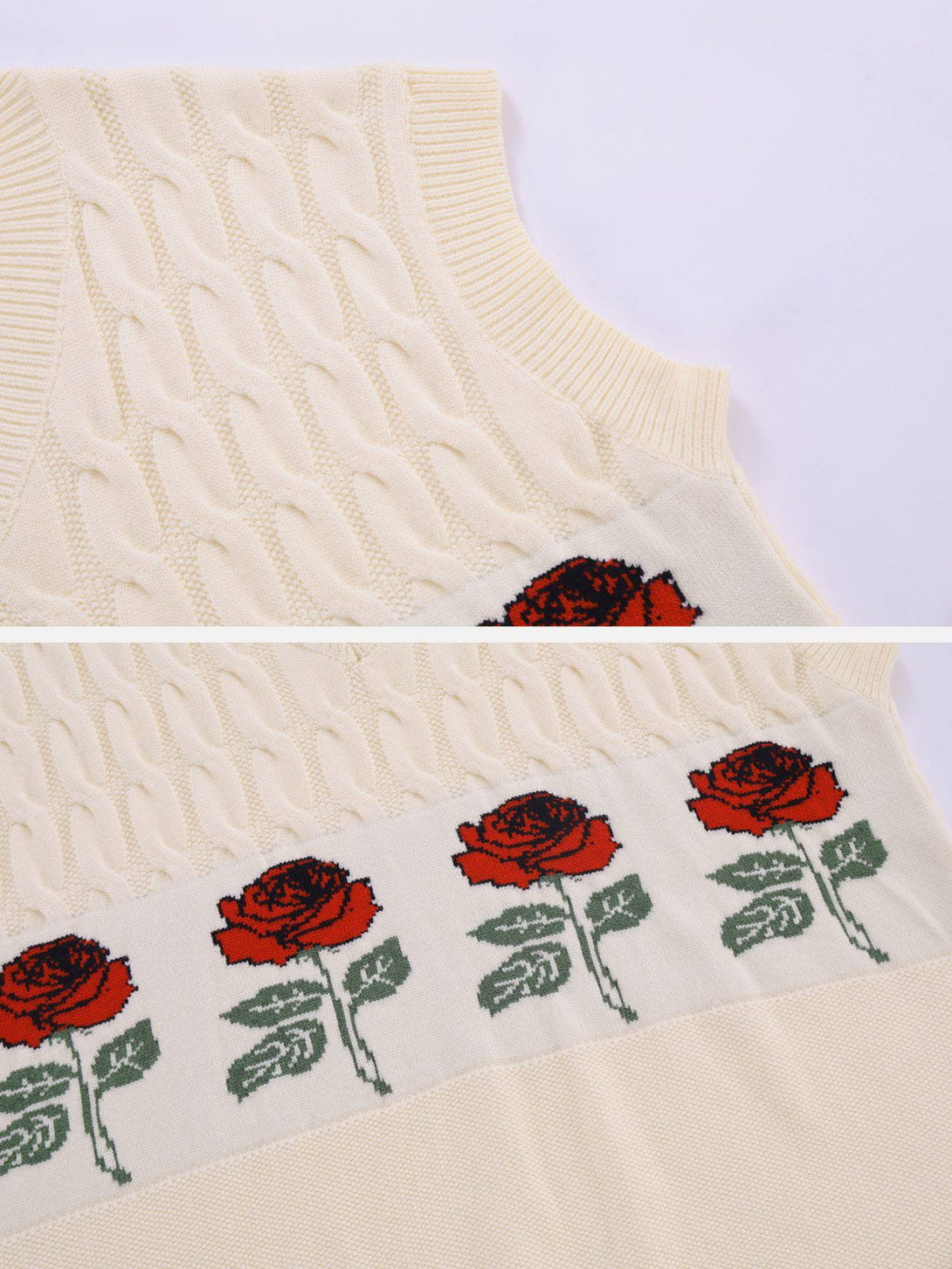 Levefly - Rose Pattern Sweater Vest - Streetwear Fashion - levefly.com