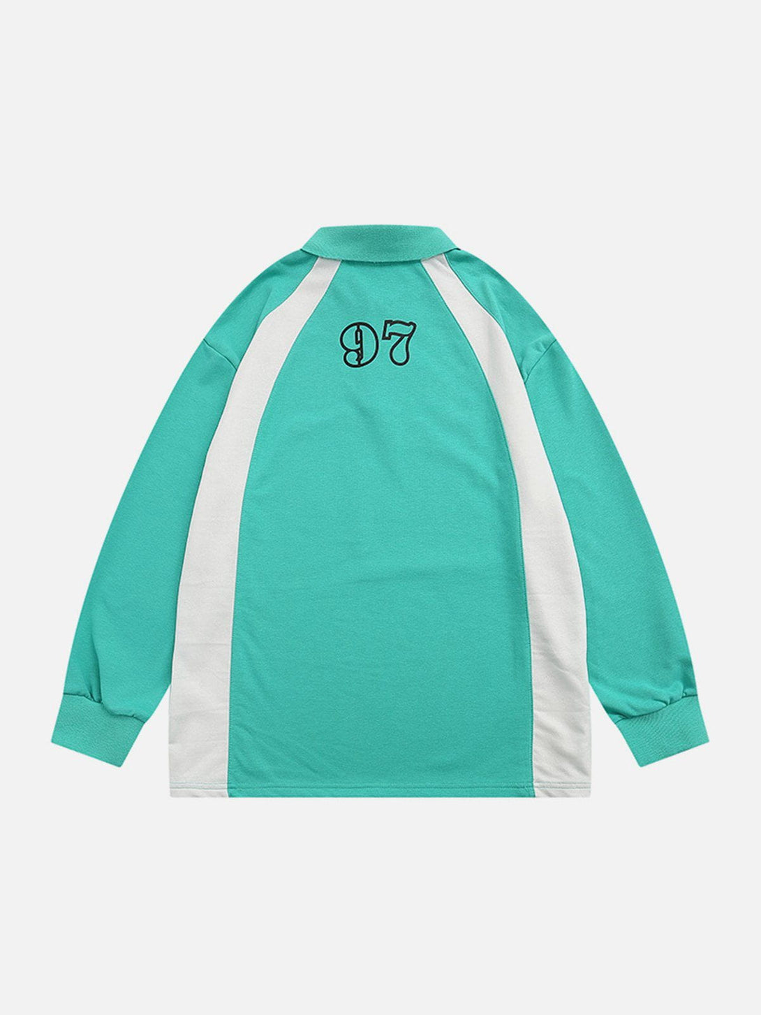 Levefly - Rugby Print Polo Sweatshirt - Streetwear Fashion - levefly.com