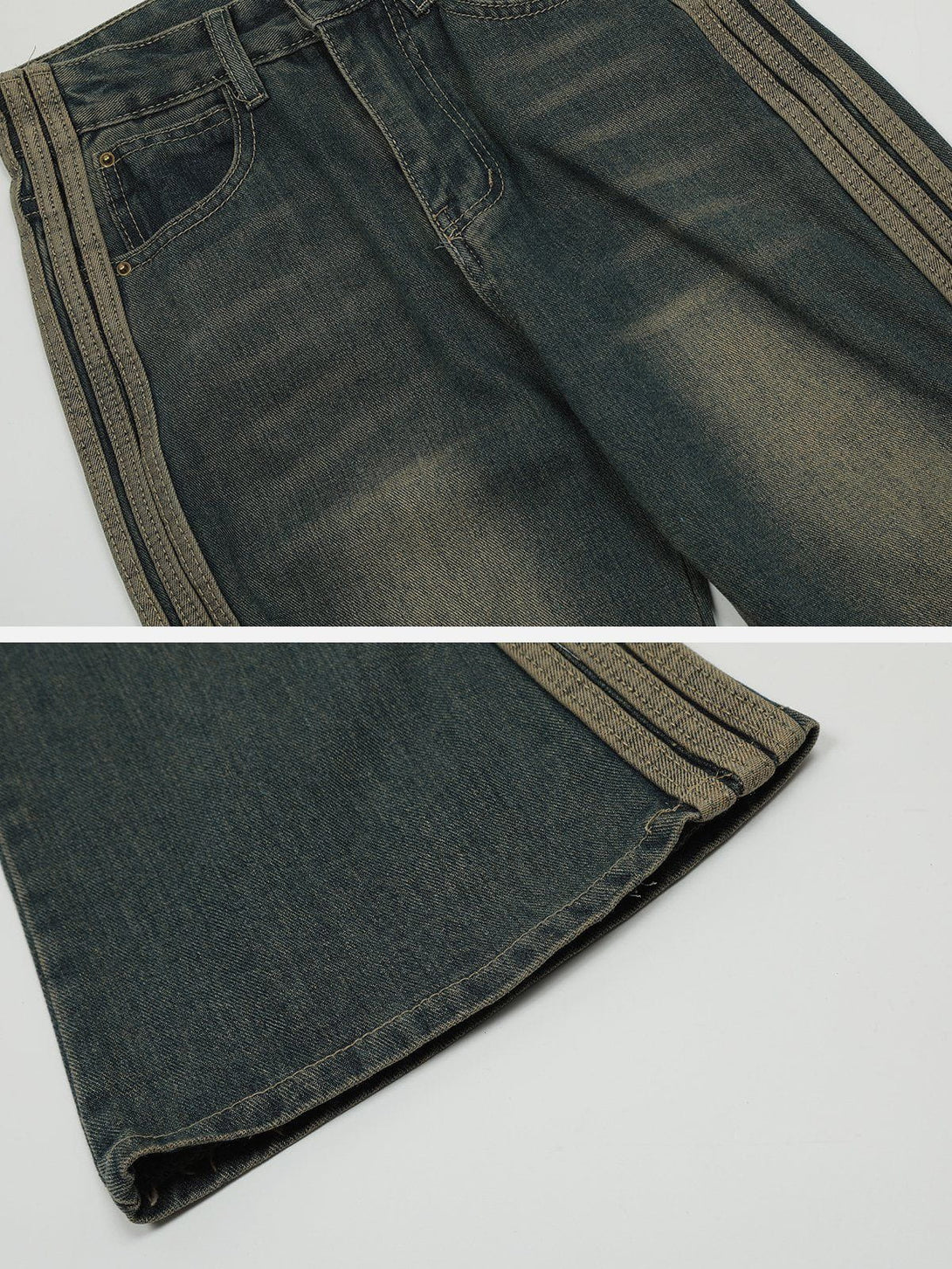 Levefly - Side Patchwork Jeans - Streetwear Fashion - levefly.com