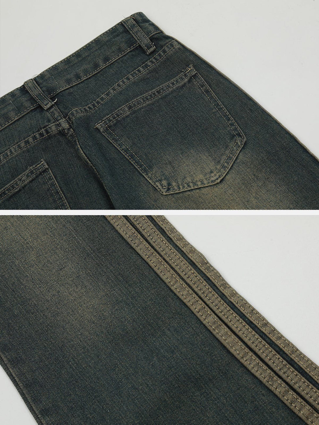 Levefly - Side Patchwork Jeans - Streetwear Fashion - levefly.com